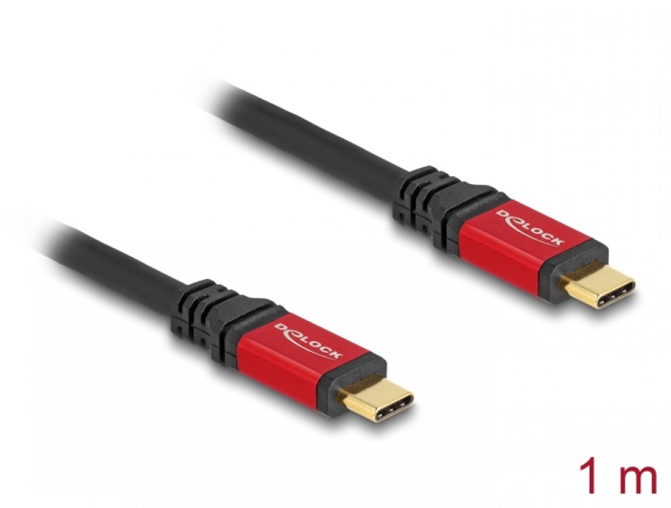Imagine Cablu USB 3.2 type C PD 3.0 5Gb/100W E-Marker T-T 1m, Delock 80090